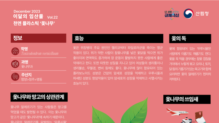 12월 이달의 임산물 ‘옻나무’